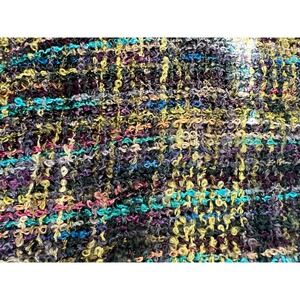 Mucros Weavers Ireland Wool Blend Fringe Scarf Shawl Teal Purple Yellow